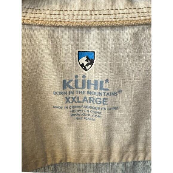 Kuhl Karib 2XL Work Wear Short Sleeve Shirt Style Button Front Blue - Picture 7 of 7